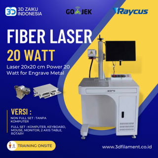 Zaiku Fiber Laser Marking 20x20 cm Power 20 Watt with Rotary for Metal - Full Set